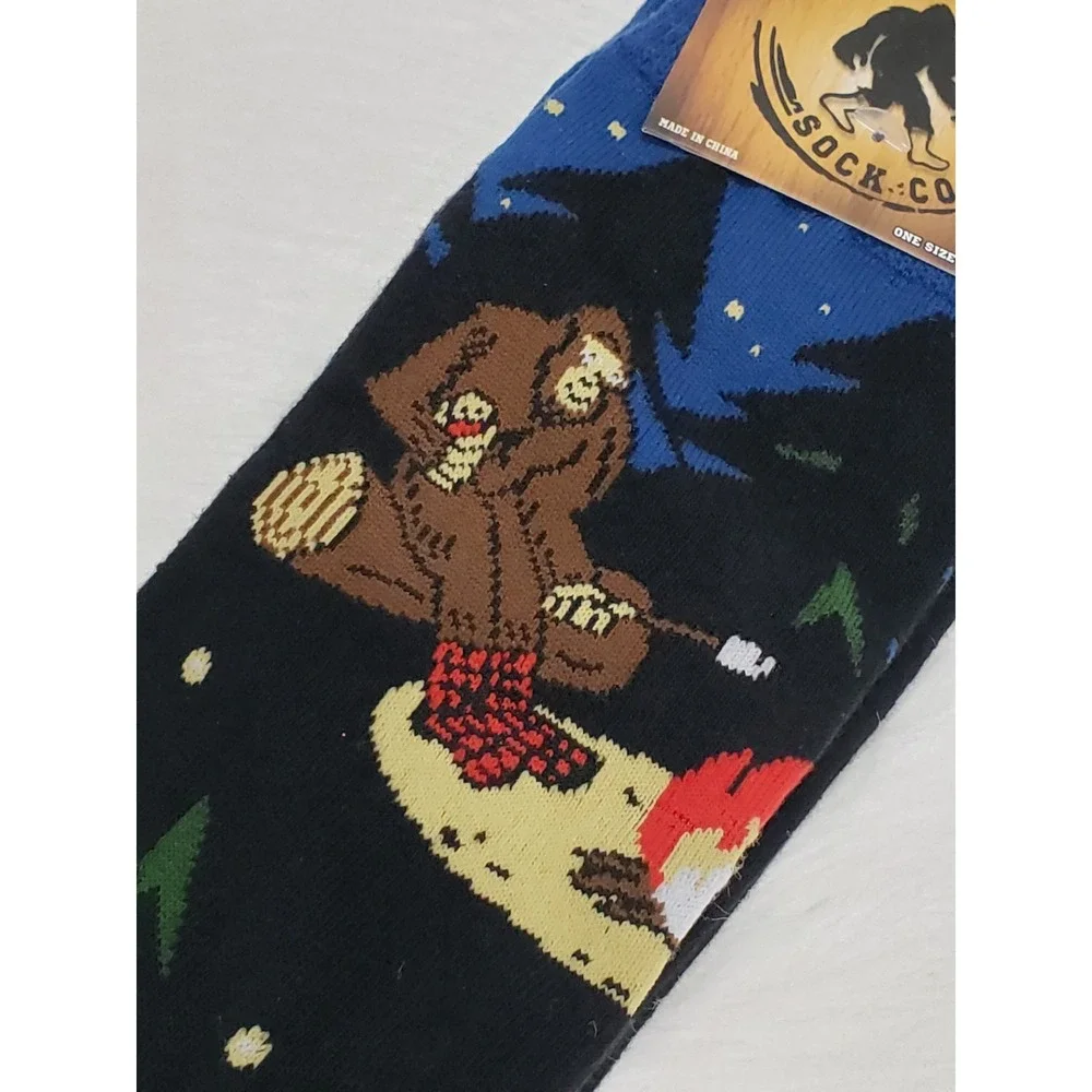 BigFoot Sock Co Adult One Size Black Green Gone Squatchin' Crew Socks 1 Pair NWT